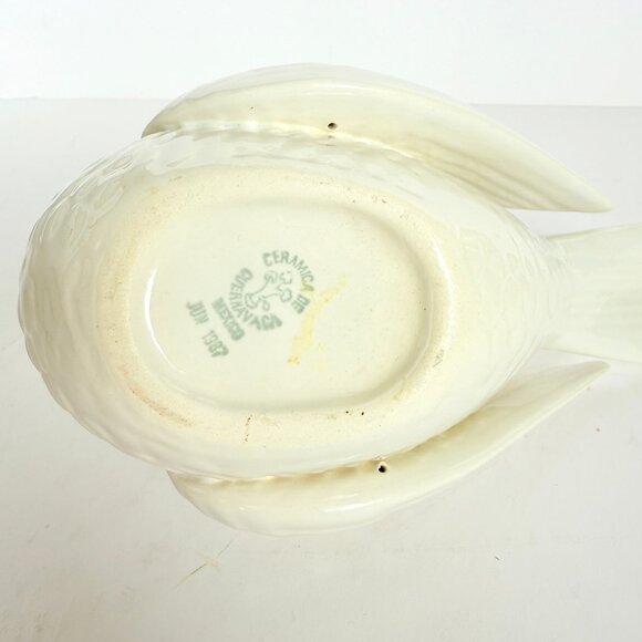 Vintage 80s White Dove Planter Dish by Ceramica de Cuernavaca Mexico - Picture 10 of 15